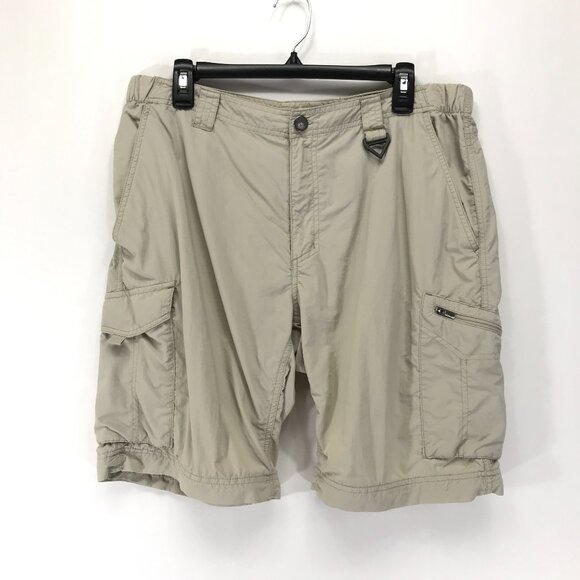 Columbia Omni-Shade Cargo Shorts Men's Size 36 Waist Beige Trail Hiking Outdoor - Picture 1 of 13